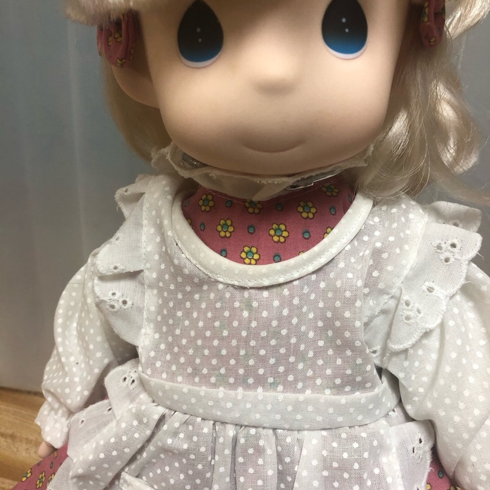 Precious Moments Doll in White and Pink Dress